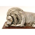 Afrisilver - Lion on a base - Sterling silver (With filling) - Magnificent!! - Bid Now!!!