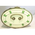 Porcelain vanity case - White and green - Stunning! - Bid Now!!!