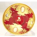 Venetian style bowl - Red sweet bowl with cameo inserts - A stunner!! - Bid Now!!!