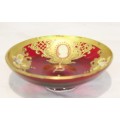 Venetian style bowl - Red sweet bowl with cameo inserts - A stunner!! - Bid Now!!!