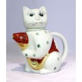 Novelty tea pot - Cat & Fish - Beautiful! - Bid Now!!!