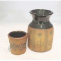Small pottery and glass vessel - Beautiful! - Low price!! - Bid Now!!!