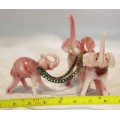 Glass ornament - Trio elephants on a chain - Beautiful - Low price!! - Bid Now!!
