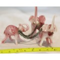 Glass ornament - Trio elephants on a chain - Beautiful - Low price!! - Bid Now!!