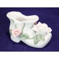 White boot with pink flowers - Beautiful! - Bid Now!!!