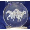 Glass paperweight - Horses - Beautiful! - Bid Now!!!