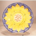 Yellow flower on blue - Duo - Beautiful!! - Low price! - Bid now!!