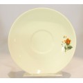 White saucer with red rose - Beautiful!! - Low price! - Bid now!!