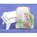 Limoges - Piano trinket holder - Victorian couple at a picnic - Stunning!! Bid now!!
