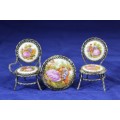 Limoges - Chairs and table - Victorian scene - A stunning set!! - Low price!! Bid now!!