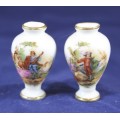 Limoges - Miniature pair of vases - Victorian couple - Stunning set!! - Low price!! - Bid now!!