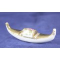 Porcelain - Miniature Gondola - Gold with white - Stunning piece!! - Low price!! - Bid now!!