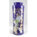 Japanese - Imperial Blue - Cylindrical vase with bird motif - A stunner!! - Low price! - Bid now!!