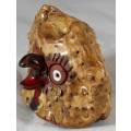 Brown Owl with a Red Beak - Adorable!! - Bid Now!