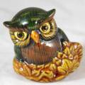 Green and Brown Owl - Beautiful!! - Bid Now!