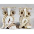 Pair of Miniature Sandstone Owls - So Adorable!! - Bid Now!
