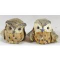 Miniature Pair of Owls - Paper Mache - Gorgeous!! - Bid Now!