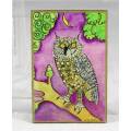 Fridge Magnet - Tile with Owl - Gorgeous!! - Bid Now!