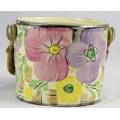 Porcelain Biscuit Barrel - Arthur Wood - Flower Motif - No Lid - So Lovely!! - Bid Now!