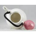 BWA Tea Pot - White and Pink - Bid Now!!!