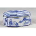Blue & White - Chinese Lidded Container - Bid Now!!