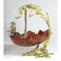 Brass hanging bowl with Cherub - Totally unique!! - A stunner!!! - Bid Now!!!