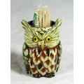 Owl toothpick holder - Beautiful! - Bid Now!!!