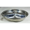 Stainless steel - 3 Division snack tray - Lovely! - Bid Now!!!