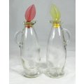 Oil/Vinegar - Pair - Glass Containers - Gorgeous! - Bid Now!!!