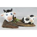 Cows on a Tree Stump - Beautiful! - Bid now!!