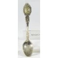 Souvenir Teaspoon - Precious Stone - Silver Plated - Beautiful! - Bid Now!!!