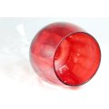 Red Glass - Bulbous Candle Holder - Stunning! - Bid Now!!!