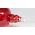 Red Glass - Bulbous Candle Holder - Stunning! - Bid Now!!!