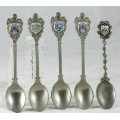 Souvenir Spoon - Italy - Set of 5 - Beautiful! - Bid Now!!!