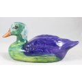 Large Ceramic Duck - Blue and Green - Beautiful! - Bid Now!!!
