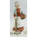 Very Old Woman Carrying A Basket - Beautiful! - Bid Now!!!