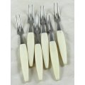 White Snail/Prawn Forks - Set of 6 - Amazing! - Bid Now!!!