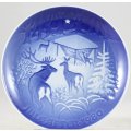 Copenhagen - Porcelain Wall Plate - Christmas In The Woods 1980 - Beautiful! - Bid Now!!