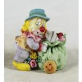 Miniature Clown - Carrying Bag of Presents - Gorgeous! - Bid Now!!!