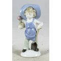Boy Holding Flower and Spade - Gorgeous! - Bid Now!!!