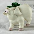 Pig Magnet - Wearing Green Bow - White - Gorgeous! - Bid Now!!!