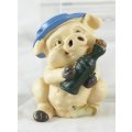 Pig Magnet - With Bottle and Blue Hat - Gorgeous! - Bid Now!!!