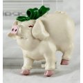 Pig Magnet - Wearing Green Bow - Cream - Gorgeous! - Bid Now!!!