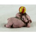 Pig Laying Down with Beach Ball - Gorgeous! - Bid Now!!!