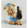 Small Pig Playing A Guitar - Gorgeous! - Bid Now!!!