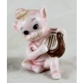 Small Pig Playing A Lyre - Gorgeous! - Bid Now!!!