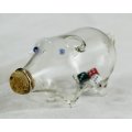 Glass Pig Bottle with 3 Dice Inside - Gorgeous! - Bid Now!!!