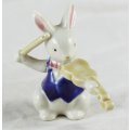 Little White Rabbit Playing Violin - Gorgeous! - Bid Now!!!