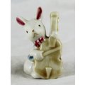 Little White Rabbit Playing Cello - Gorgeous! - Bid Now!!!