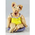 Hand Made Pig in Swimming Costume - Gorgeous! - Bid Now!!!